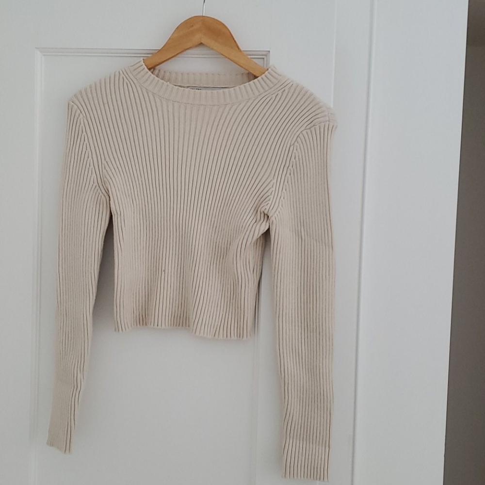 Zara ribbed stretch crop sweater